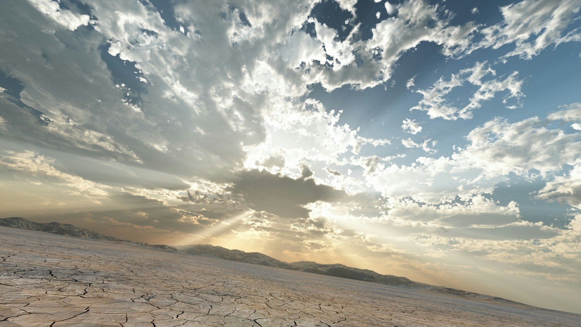 Download Landscape Sunbeam Desert Sky Nature Cloud HD Wallpaper ...