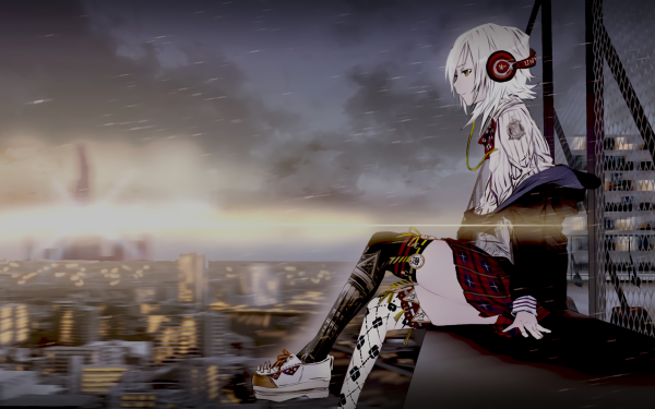 Anime Vocaloid City Headphones HD Wallpaper | Background Image