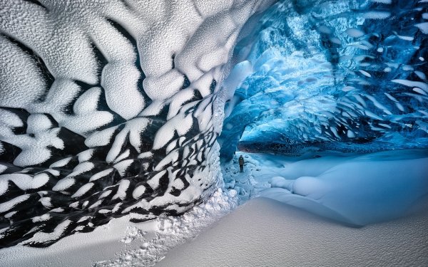 Earth Cave Caves Snow Ice Winter HD Wallpaper | Background Image