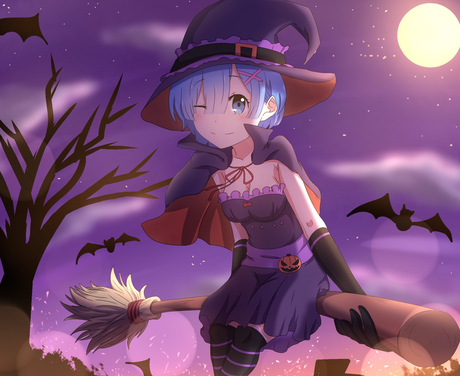 Download Halloween Witch Hat Rem (ReZERO) Anime ReZero Starting