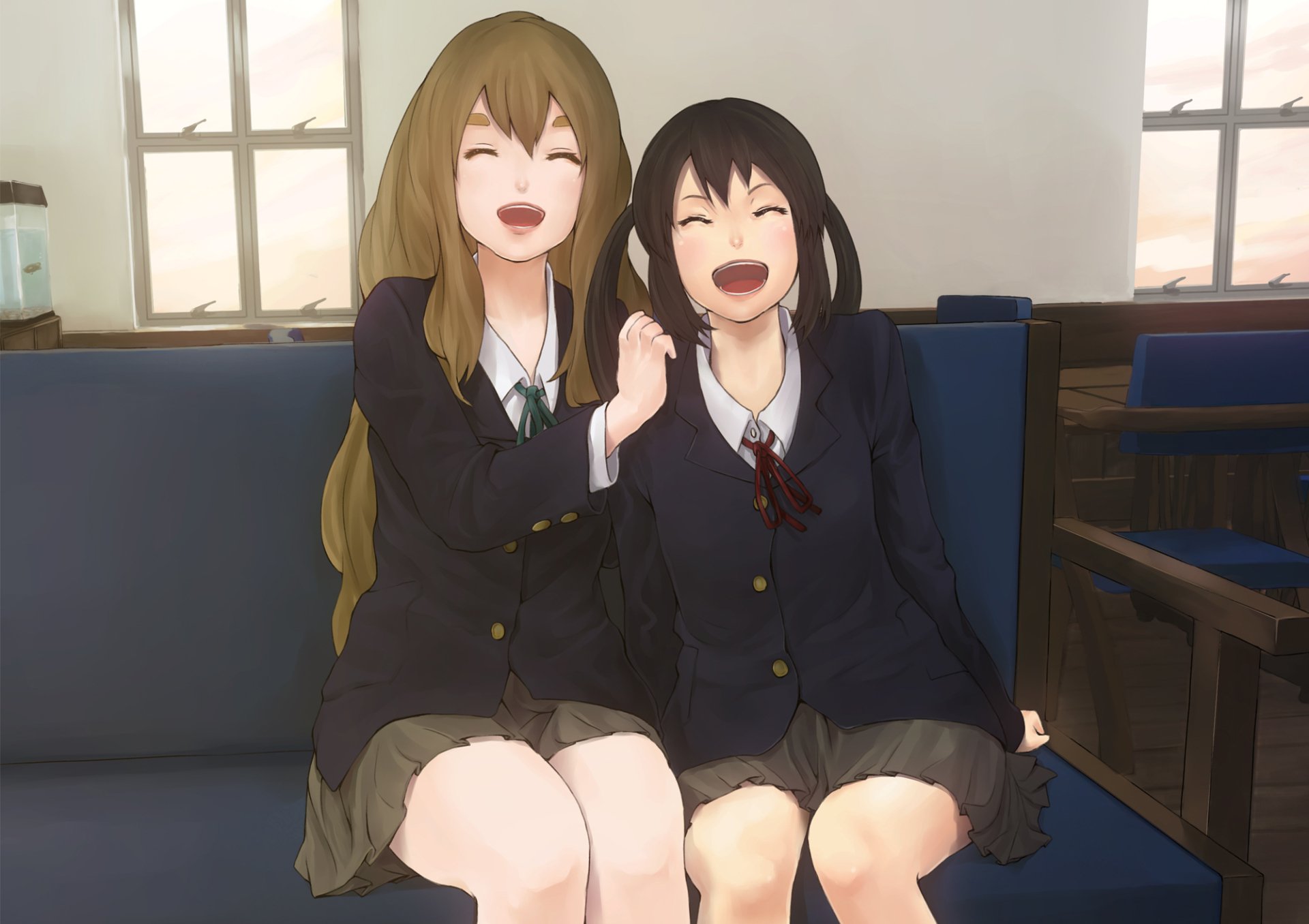 Download Ton-chan (K-On!) Azusa Nakano Tsumugi Kotobuki Anime K-ON! HD Wallpaper