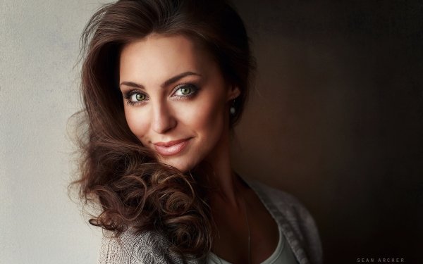 Women Model Brunette Smile Green Eyes HD Wallpaper | Background Image