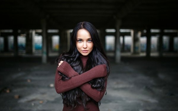 Women Angelina Petrova Model Brunette Blue Eyes HD Wallpaper | Background Image