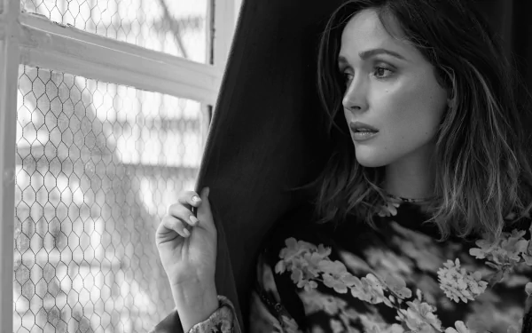 Black & White Australian actress Celebrity Rose Byrne HD Desktop Wallpaper | Background Image