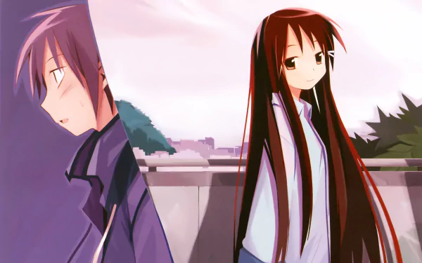 Anime Hanbun no Tsuki ga Noboru Sora HD Desktop Wallpaper | Background Image