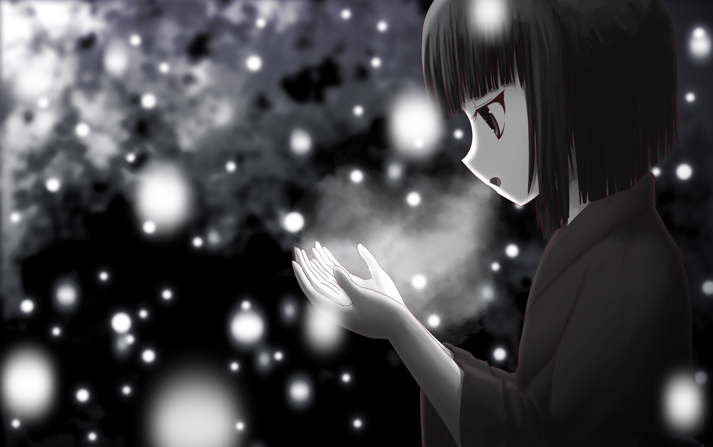 Download Light Monochrome Anime Original Hd Wallpaper