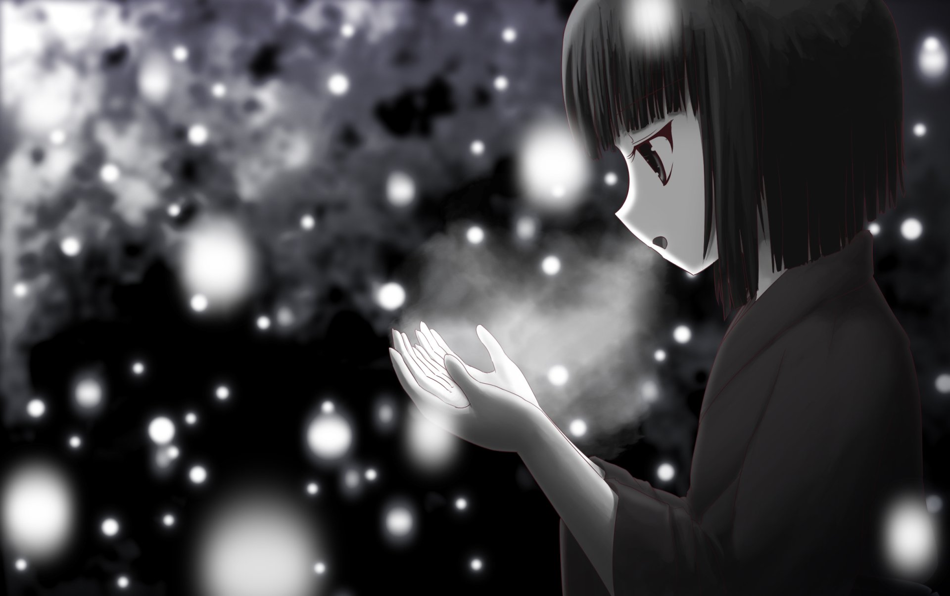 Download Light Monochrome Anime Original HD Wallpaper