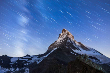 peak nature mountain sky star matterhorn HD Desktop Wallpaper | Background Image