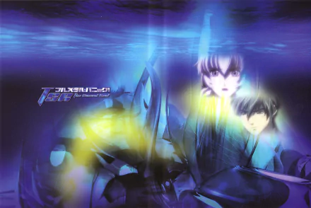 HD PC desktop wallpaper featuring characters and mecha from the anime Full Metal Panic!, with a blue and purple color palette and a futuristic atmosphere.