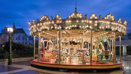 horse merry-go-'round Paris man made carousel HD Desktop Wallpaper | Background Image