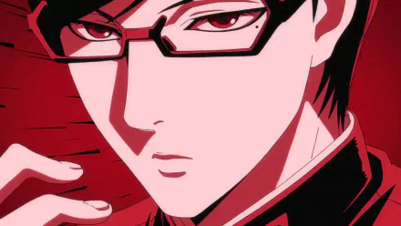 Close-up of Sakamoto (Haven't You Heard I'm Sakamoto) in glasses against a red backdrop — anime HD PC desktop wallpaper and background