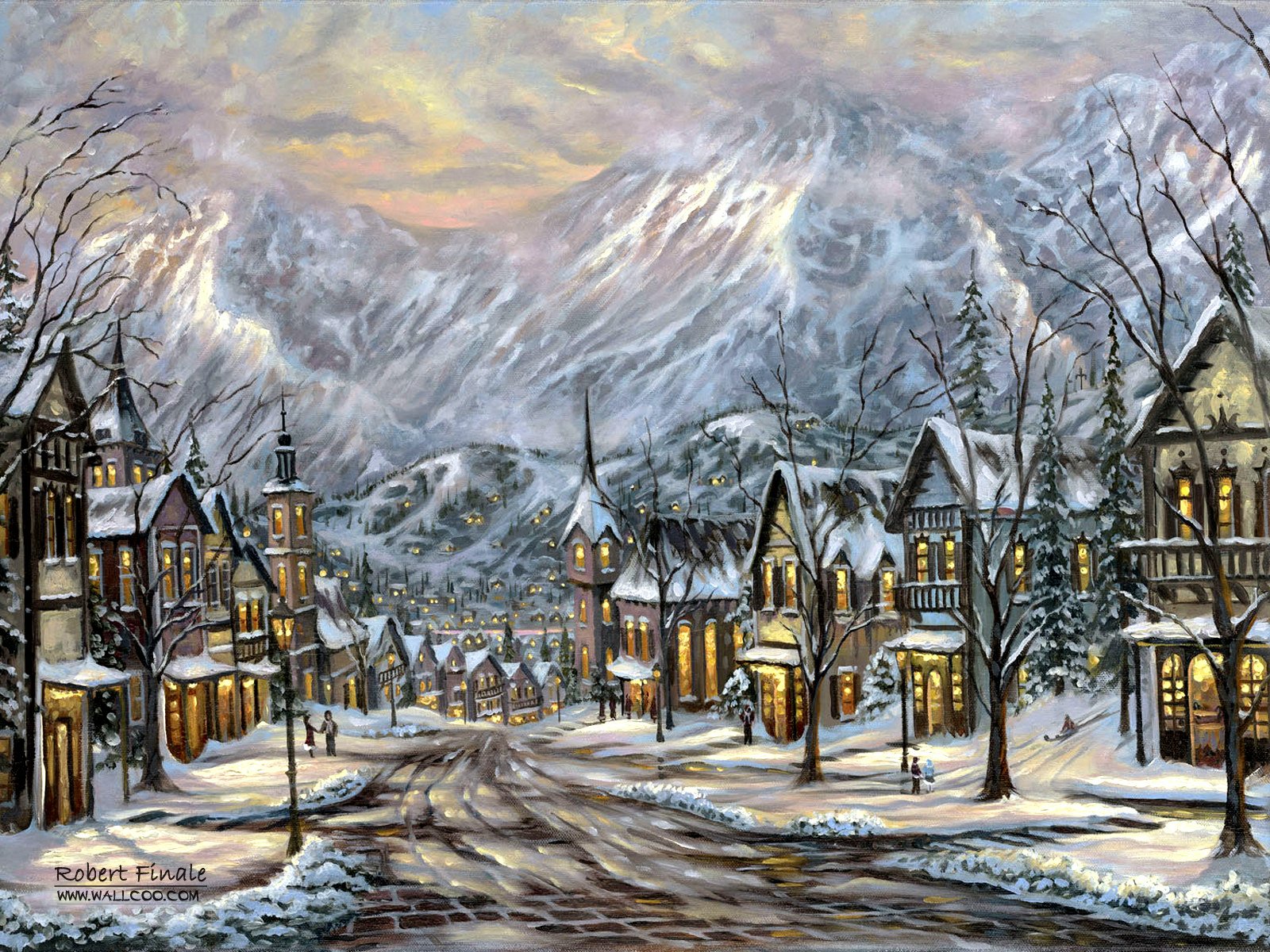 Winter in Austrian Robert Village by Finale Mountain