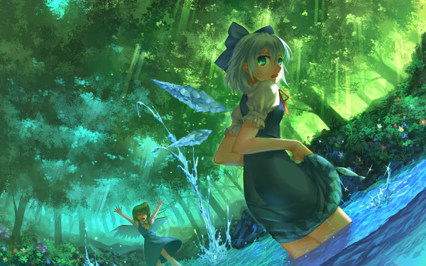 Daiyousei (Touhou) Cirno (Touhou) Anime Touhou HD Desktop Wallpaper | Background Image