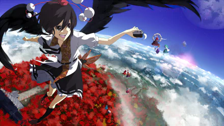 Minoriko Aki Suwako Moriya Sanae Kochiya Kanako Yasaka Hina Kagiyama Aya Shameimaru Anime Touhou HD Desktop Wallpaper | Background Image