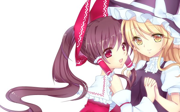 Anime Touhou Reimu Hakurei Marisa Kirisame HD Wallpaper | Background Image