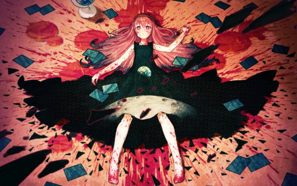 Anime Vocaloid Luka Megurine Blood Globe Black Dress HD Wallpaper | Background Image