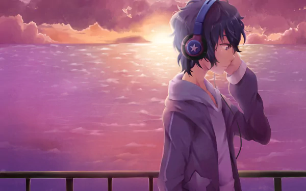 Anime headphones HD Desktop Wallpaper | Background Image