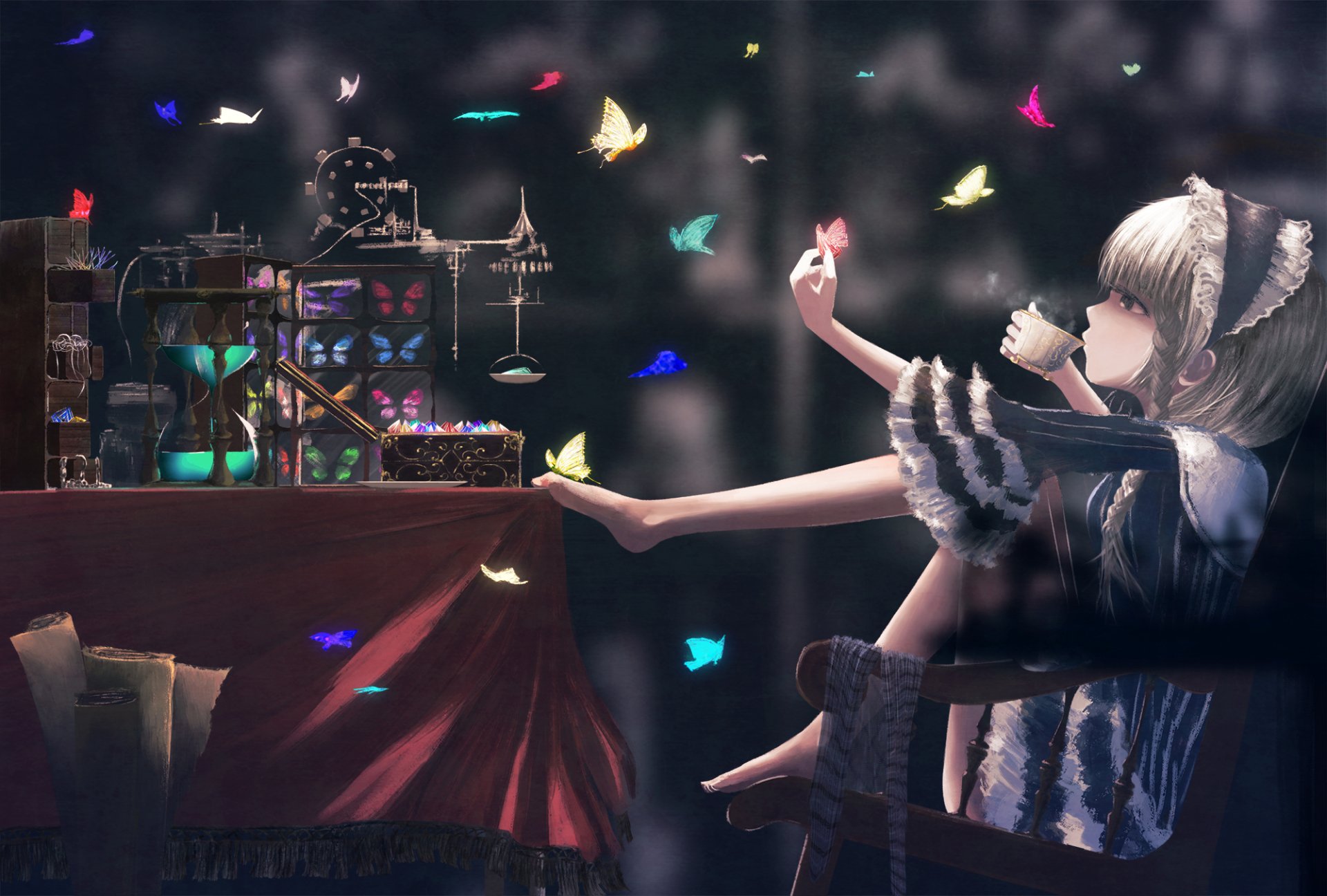 Download Gothic Butterfly Anime Original HD Wallpaper by ぽぽぽ