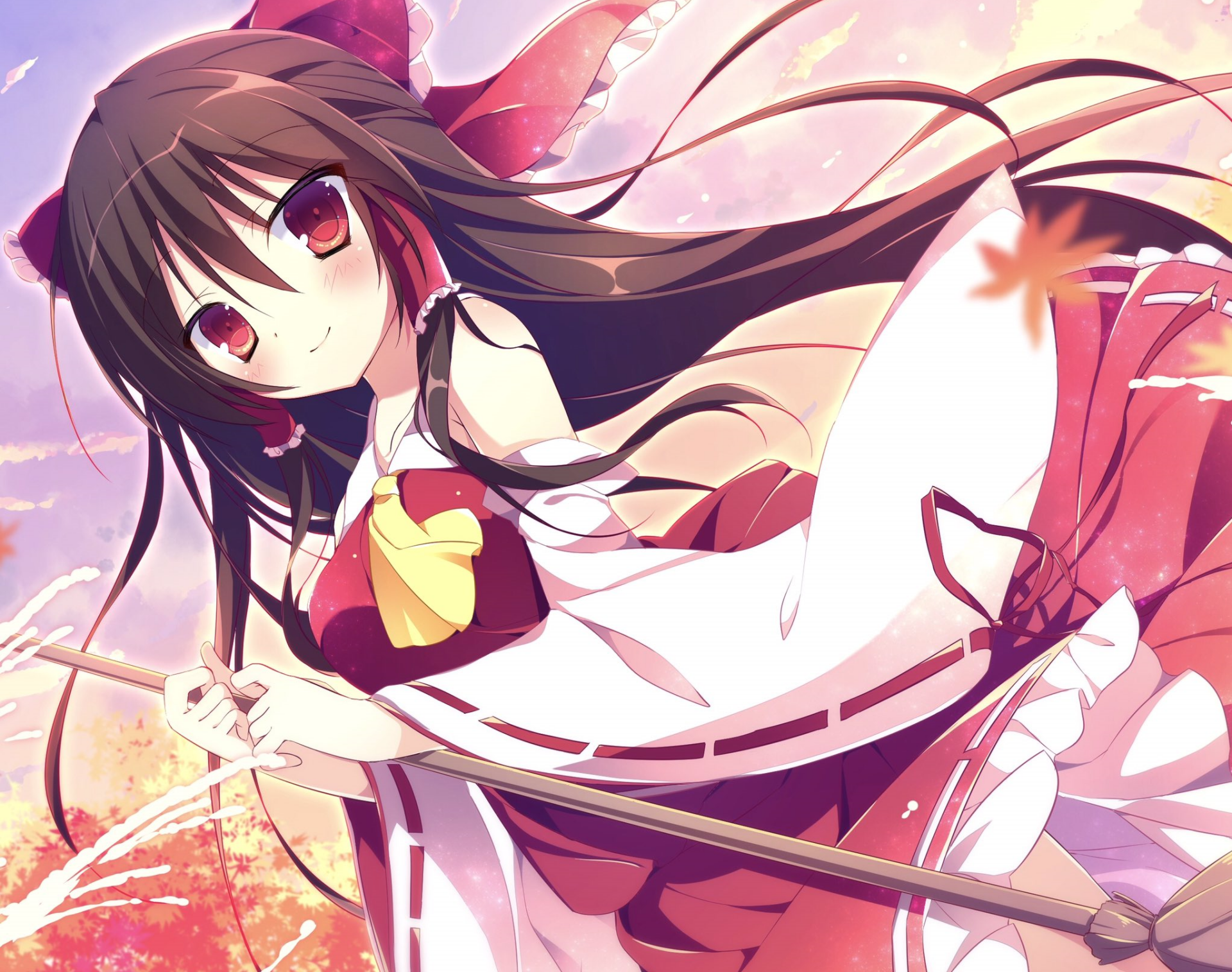 Download Reimu Hakurei Anime Touhou HD Wallpaper by Muku