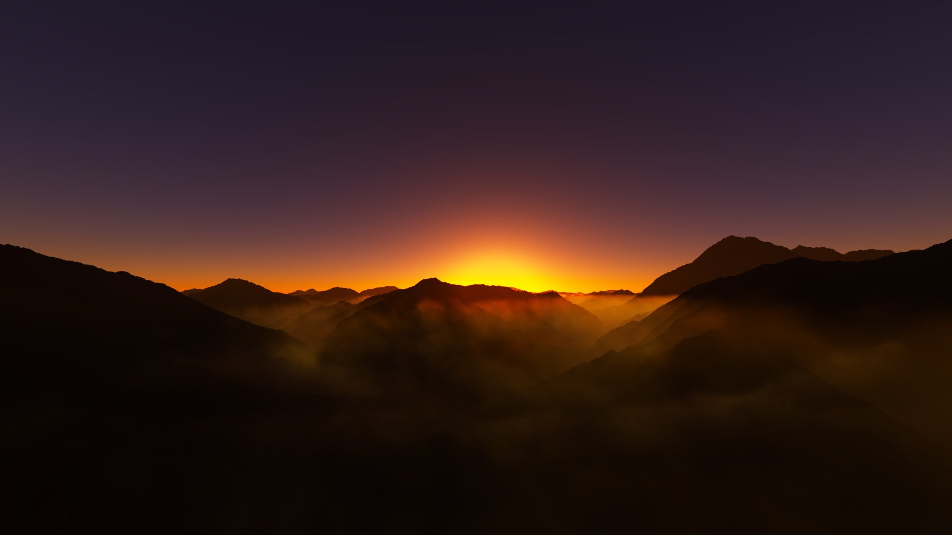 Majestic Sunrise Over Mountain Silhouettes – HD Nature Wallpaper ...