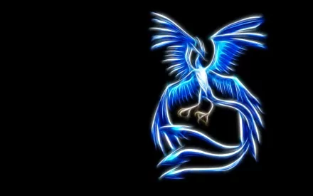 HD desktop wallpaper featuring the legendary Pokémon Articuno. The image shows Articuno with glowing wings and tail against a dark background, capturing its mystical essence from the video game series.