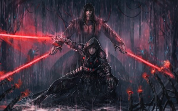 Sci Fi Star Wars Sith Warrior Woman Warrior Lightsaber Rain HD Wallpaper | Background Image