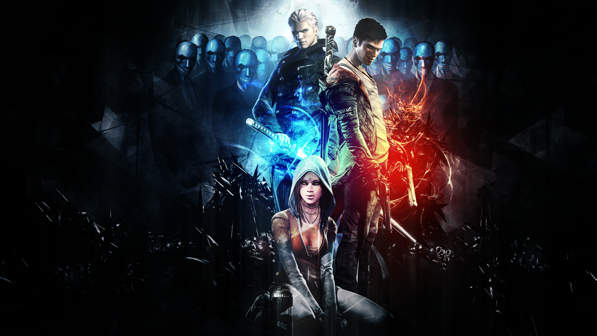 Download wallpaper the city, Dante, Dante, DmC, Devil May Cry 5