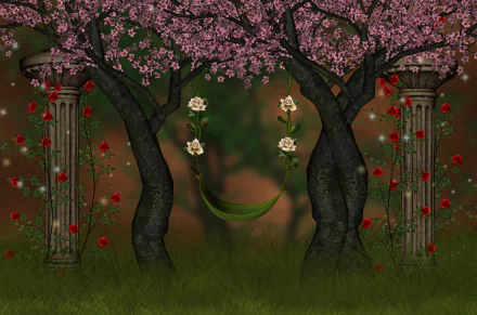  Swing in Flower Forest by Buchukoy