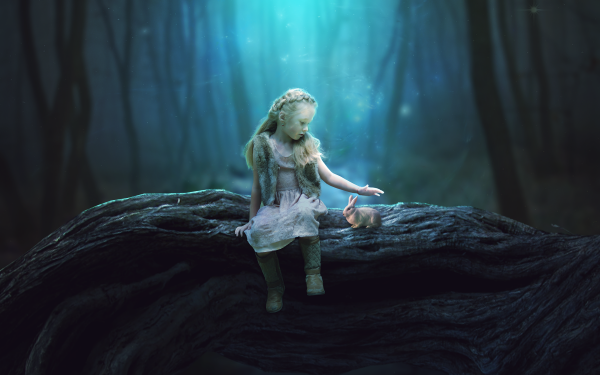 Fantasy Child Little Girl Rabbit HD Wallpaper | Background Image