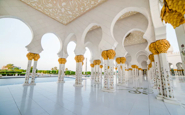 religious Sheikh Zayed Grand Mosque HD Desktop Wallpaper | Background Image