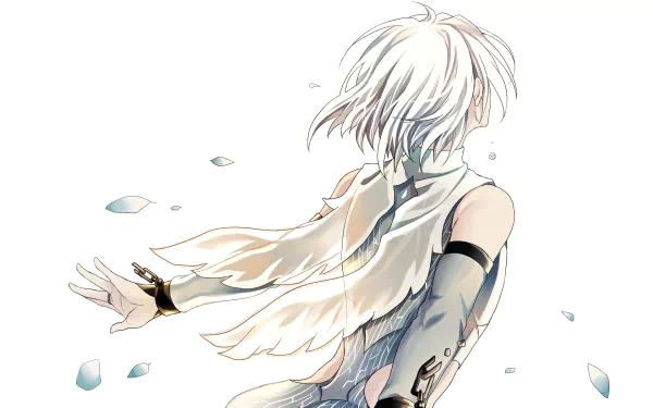 HD desktop wallpaper featuring Yuri Plisetsky from the anime Yuri!!! on ICE, showcasing his dynamic pose with flowing hair and costume elements.