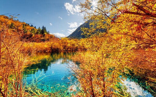 Earth Lake Lakes Nature Turquoise Fall Reflection HD Wallpaper | Background Image