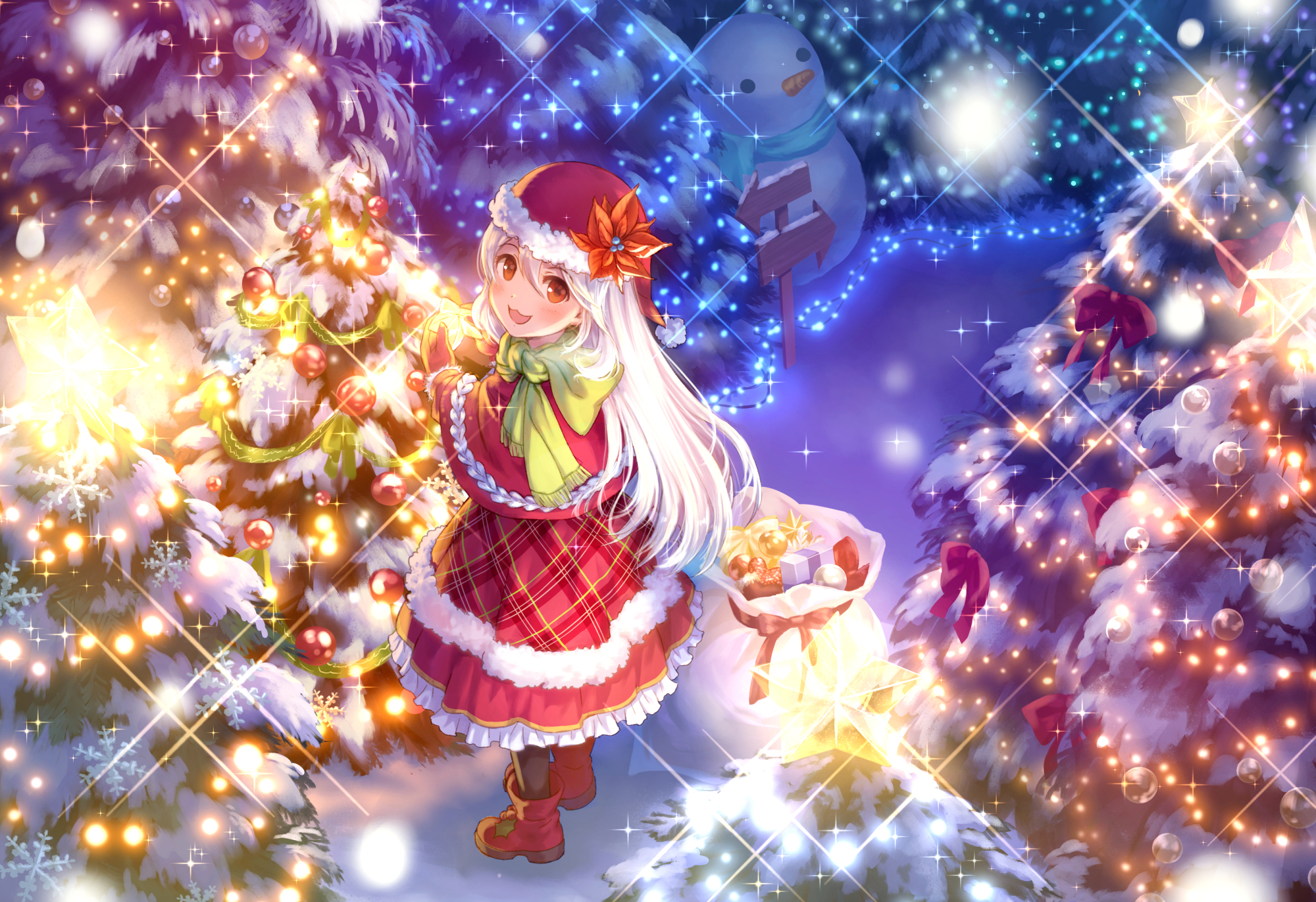 Anime Christmas HD Wallpaper by 丸秀