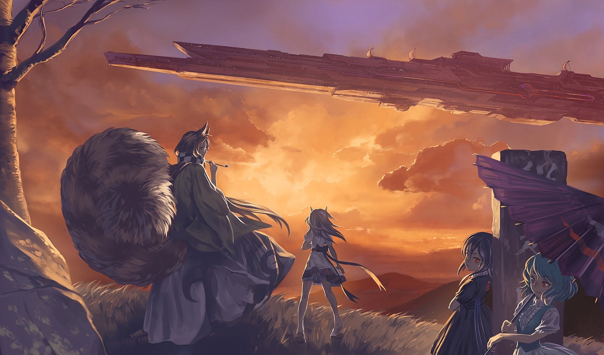 Download Nue Houjuu Kogasa Tatara Mamizou Futatsuiwa Anime Touhou HD Wallpaper