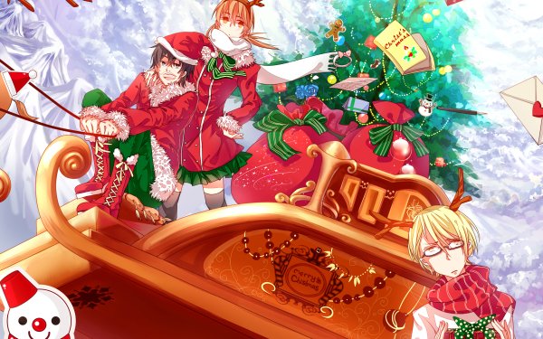 Anime My Little Monster Shizuku Mizutani Kenji Yamaguchi Haru Yoshida Christmas HD Wallpaper | Background Image