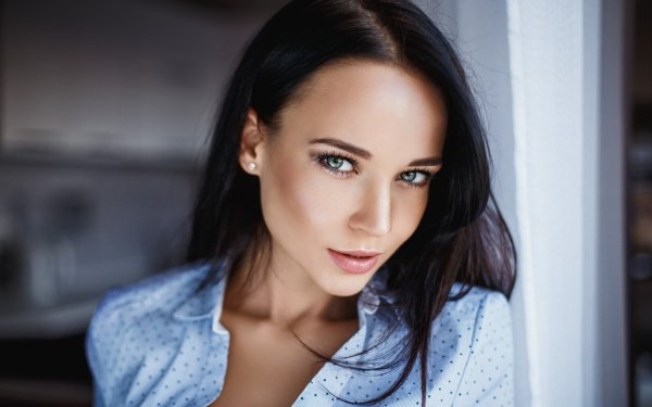 Women Angelina Petrova Models Ukraine Model Brunette Blue Eyes HD Wallpaper | Background Image