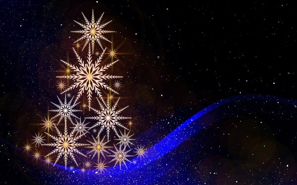 Holiday Christmas Snowflake Christmas Tree HD Wallpaper | Background Image