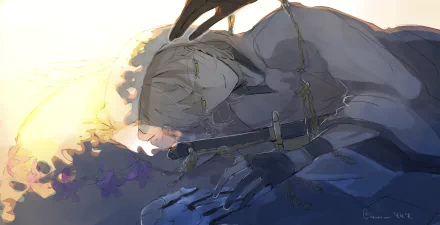 Tsurumaru Kuninaga Anime Touken Ranbu HD Desktop Wallpaper | Background Image