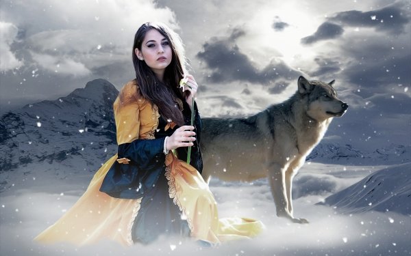 Fantasy Women Wolf HD Wallpaper | Background Image