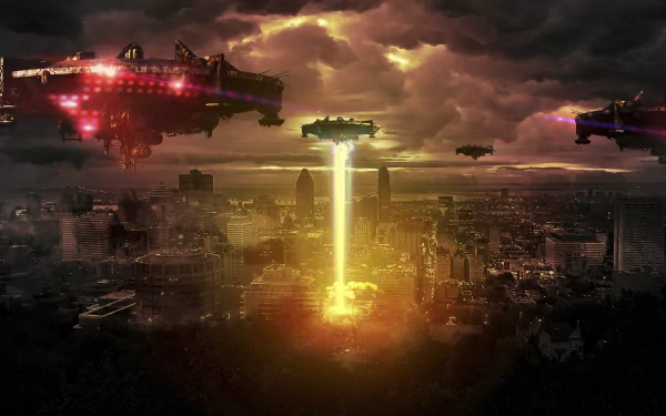 city Sci Fi space invasion sci fi city HD Desktop Wallpaper | Background Image