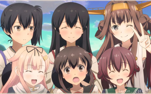 Mutsuki (Kancolle) Fubuki (Kancolle) Yuudachi (Kancolle) Kongou (Kancolle) Kaga (Kancolle) Akagi (Kancolle) Anime Kantai Collection HD Desktop Wallpaper | Background Image