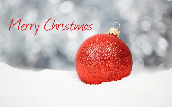 Merry Christmas Minimalist Bauble HD Wallpaper