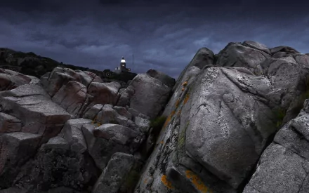  Lighthouse on Rocky Coast