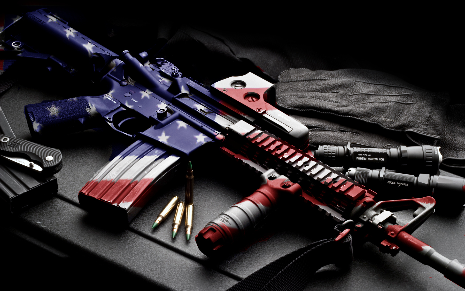 Patriotic Colt AR-15 Rifle HD Wallpaper