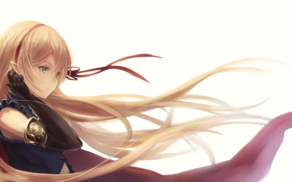 HD PC desktop wallpaper featuring a Shadowverse character with flowing hair and a calm expression, set against a light background.