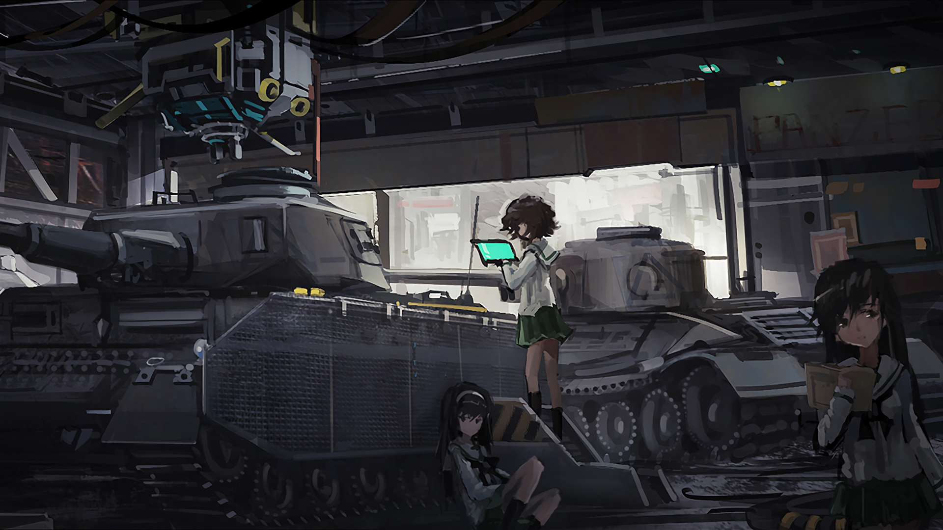 少女与战车高清壁纸 桌面背景 19x1080