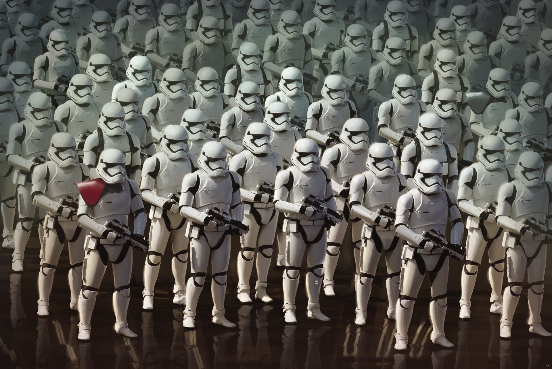 A vast army of stormtroopers from Star Wars stands in formation, rendered in sharp detail as a 4K Ultra HD Sci-Fi desktop wallpaper.