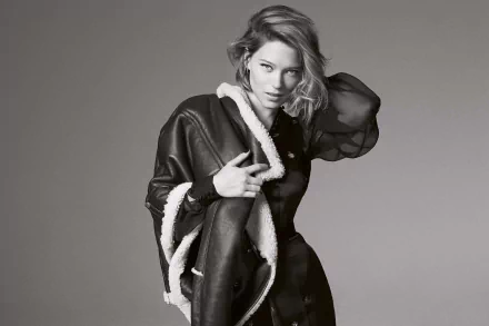 Black & White actress Celebrity Léa Seydoux HD Desktop Wallpaper | Background Image