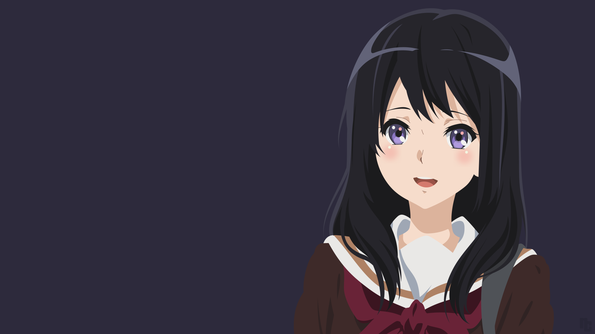 Anime-style portrait of a girl from Sound! Euphonium, rendered in 4K Ultra HD for PC desktop wallpaper and background.