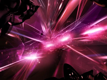 Abstract HD wallpaper showcasing vibrant violet and pink light patterns and shapes, creating a dynamic and cool visual texture.